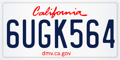 CA license plate 6UGK564