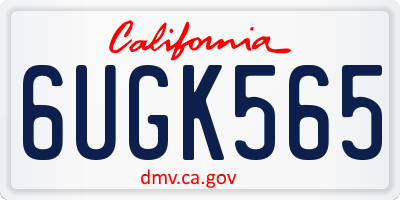 CA license plate 6UGK565