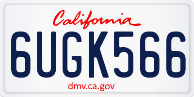 CA license plate 6UGK566