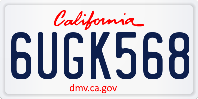 CA license plate 6UGK568