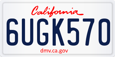CA license plate 6UGK570