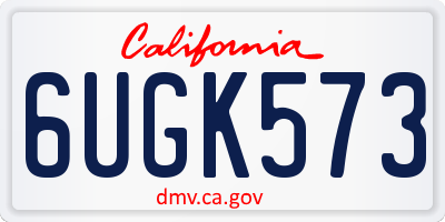 CA license plate 6UGK573