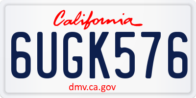 CA license plate 6UGK576