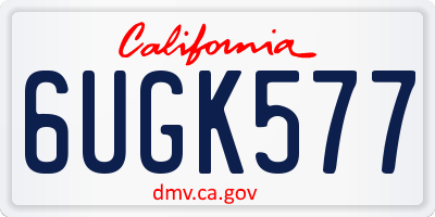 CA license plate 6UGK577