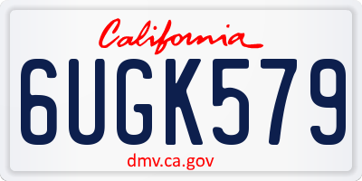 CA license plate 6UGK579