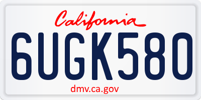 CA license plate 6UGK580