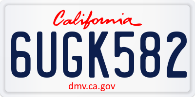 CA license plate 6UGK582