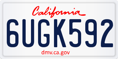 CA license plate 6UGK592