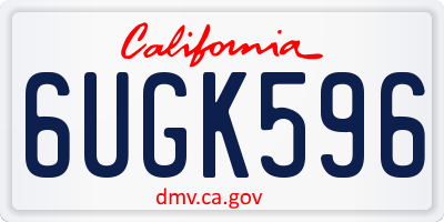 CA license plate 6UGK596