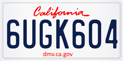 CA license plate 6UGK604