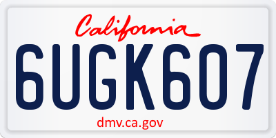 CA license plate 6UGK607