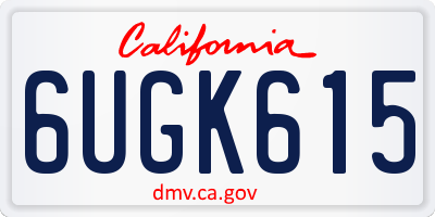 CA license plate 6UGK615