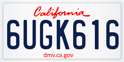 CA license plate 6UGK616