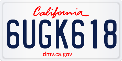 CA license plate 6UGK618