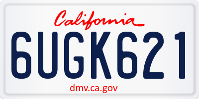 CA license plate 6UGK621