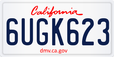 CA license plate 6UGK623