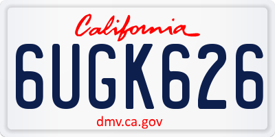 CA license plate 6UGK626