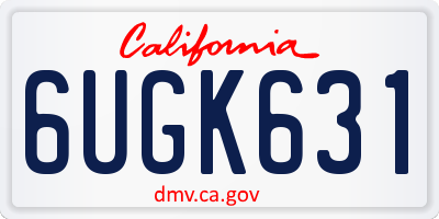 CA license plate 6UGK631