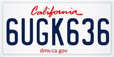 CA license plate 6UGK636