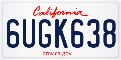 CA license plate 6UGK638