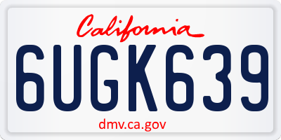 CA license plate 6UGK639