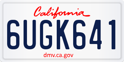 CA license plate 6UGK641