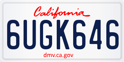 CA license plate 6UGK646
