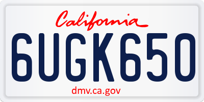 CA license plate 6UGK650