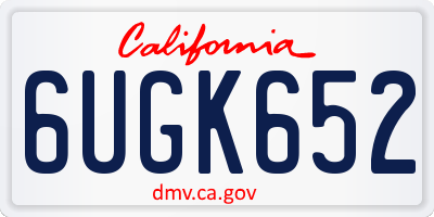 CA license plate 6UGK652