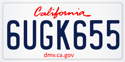 CA license plate 6UGK655