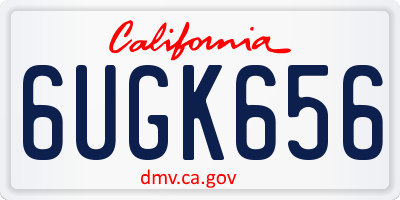 CA license plate 6UGK656