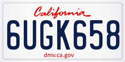 CA license plate 6UGK658