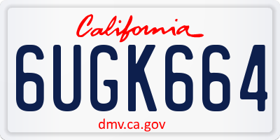 CA license plate 6UGK664