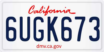 CA license plate 6UGK673