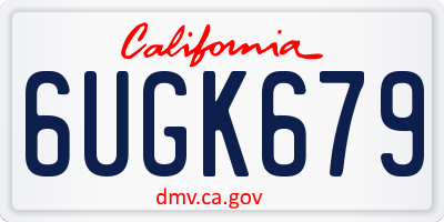 CA license plate 6UGK679