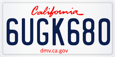 CA license plate 6UGK680