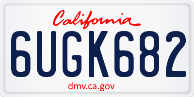 CA license plate 6UGK682