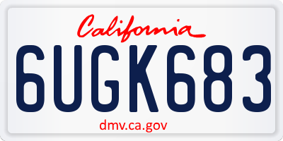 CA license plate 6UGK683