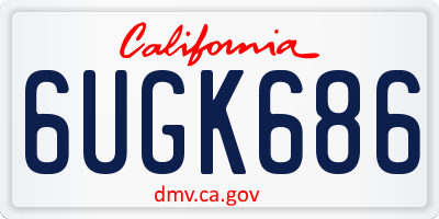 CA license plate 6UGK686