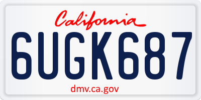 CA license plate 6UGK687