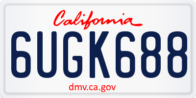 CA license plate 6UGK688