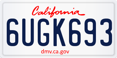 CA license plate 6UGK693