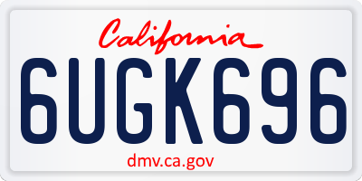 CA license plate 6UGK696
