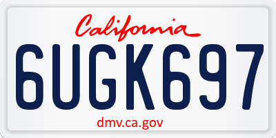 CA license plate 6UGK697