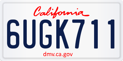 CA license plate 6UGK711