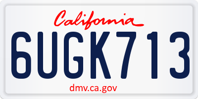 CA license plate 6UGK713