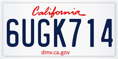 CA license plate 6UGK714