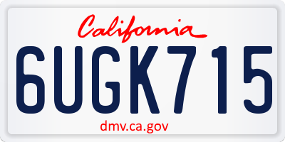 CA license plate 6UGK715