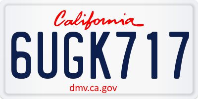 CA license plate 6UGK717