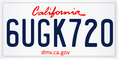 CA license plate 6UGK720